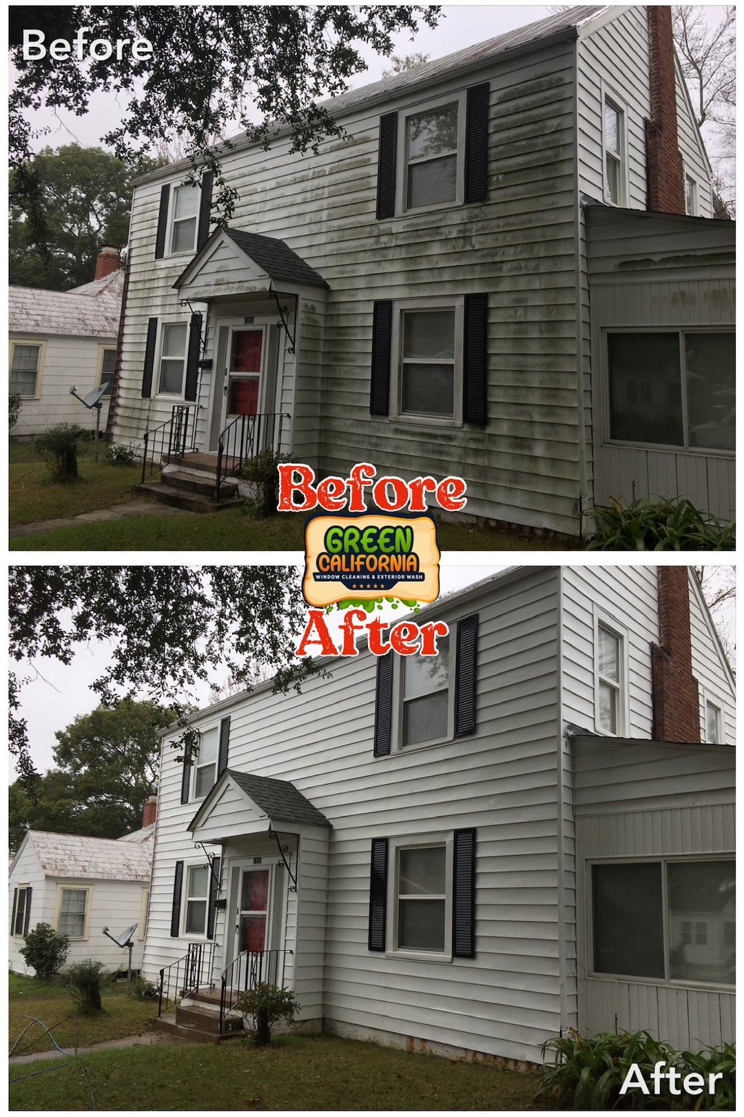 Professional Exterior House Washing performed in the city of Orange, Orange County, CA